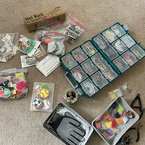 Hundreds of patches, hat chains, pins and tools for your hat bar!